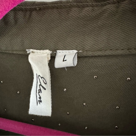 VICI Green Cotton Studded Utility Jacket - Picture 3 of 4